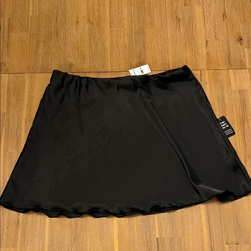 Express Black Satin Mini Skirt